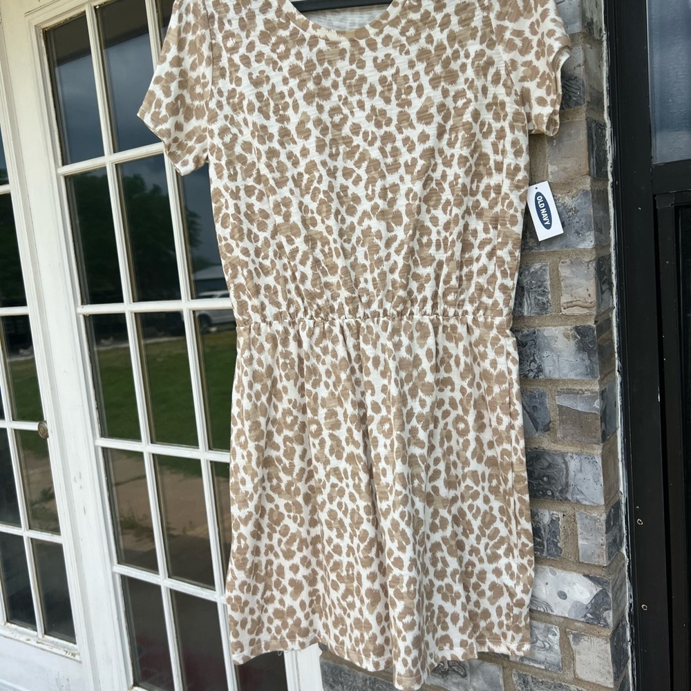 Leopard Print Short Sleeve Dress - NWT